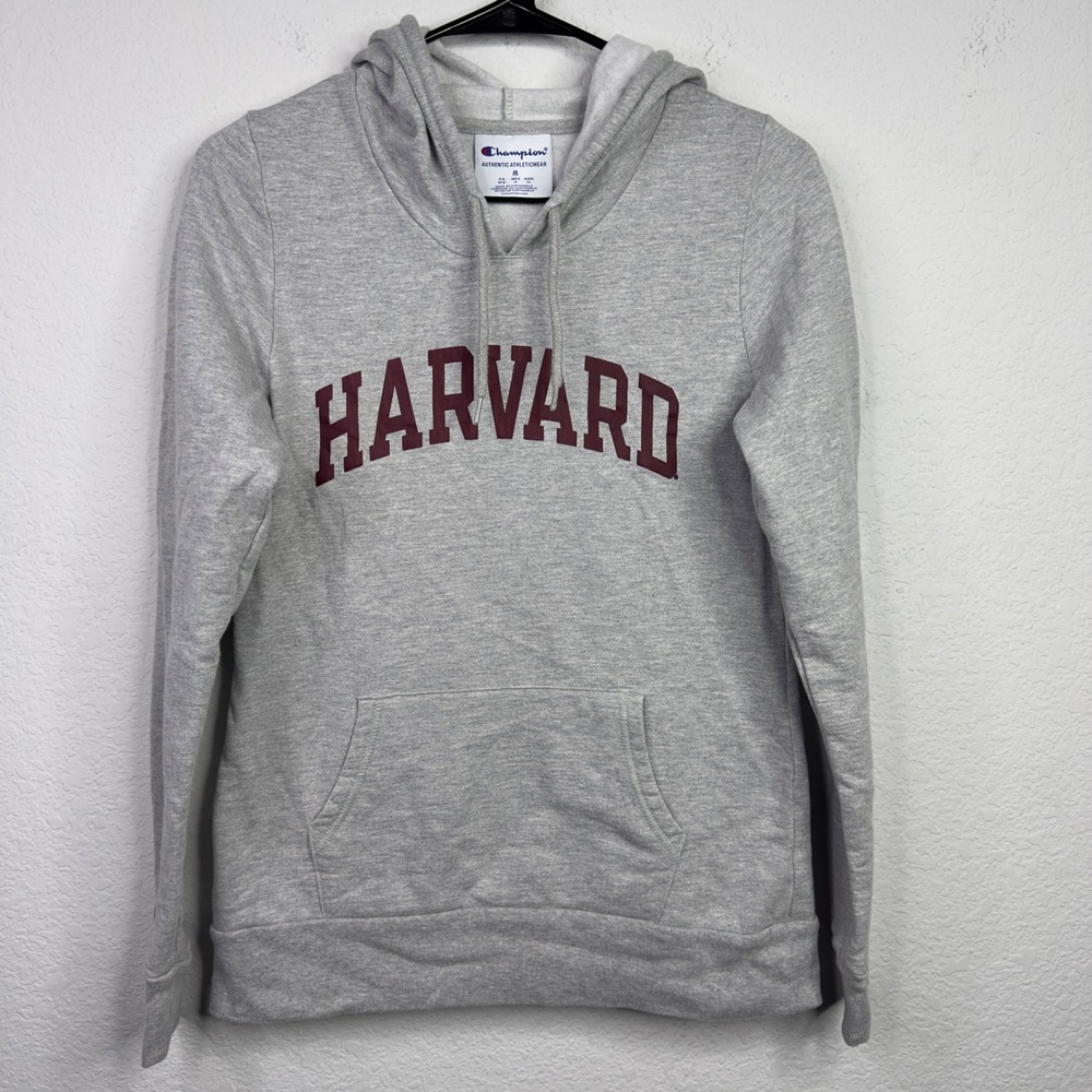 Champion Harvard University Sweatshirt Womens M Grey Hoodie Collegiate Preppy